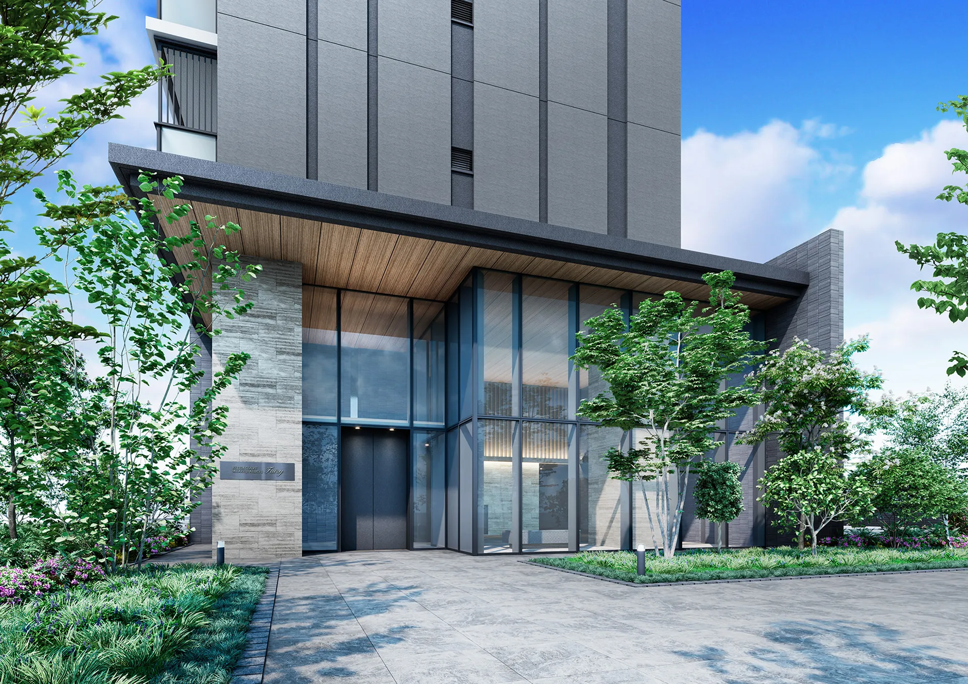 エントランスアプローチ完成予想図｜エステムコート御堂筋あびこⅡフェアリー｜大阪市住吉区｜エステムあびこ