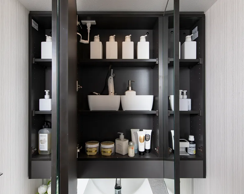 曇り止めヒーター付三面鏡裏収納｜エステムコート御堂筋あびこⅡフェアリー｜大阪市住吉区｜エステムあびこ