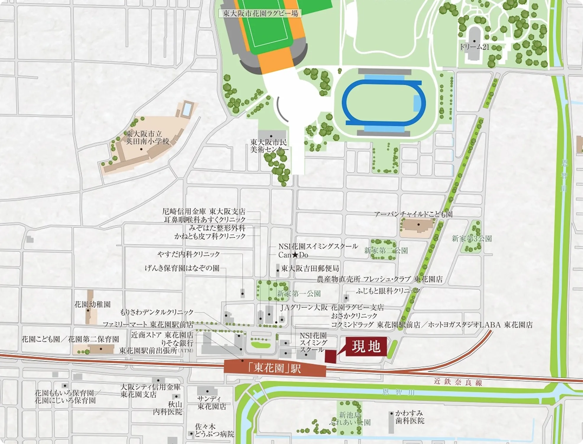地図｜エステムコート東花園駅前フィットスタイル