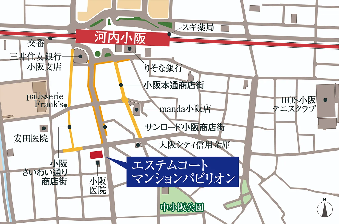 マンションパビリオン案内図｜エステムコート東花園駅前フィットスタイル