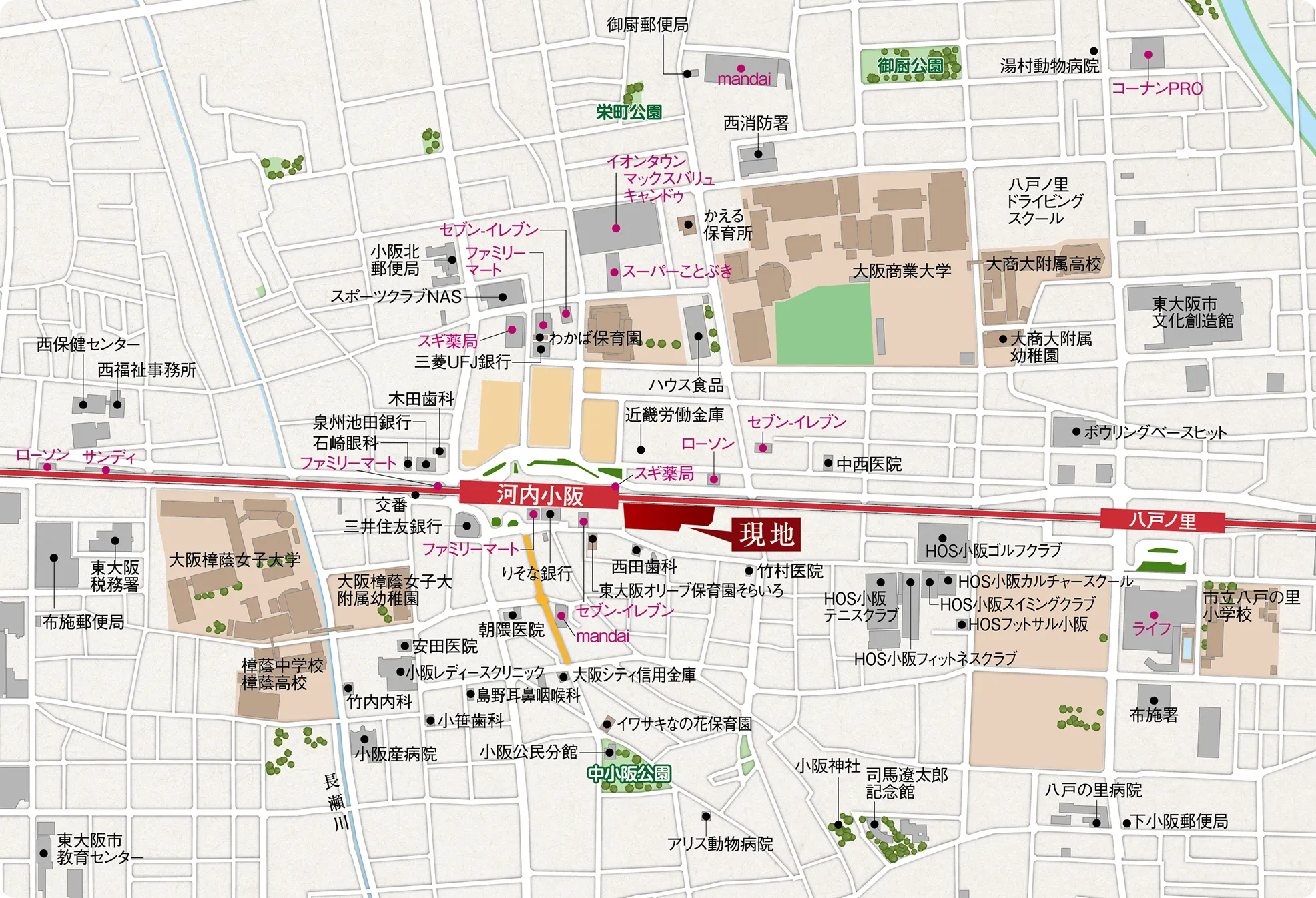 地図｜エステムコート河内小阪駅前グランスタイル