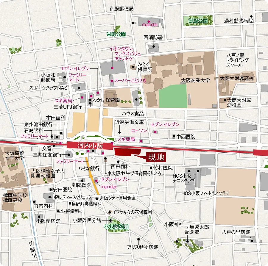 地図｜エステムコート河内小阪駅前グランスタイル