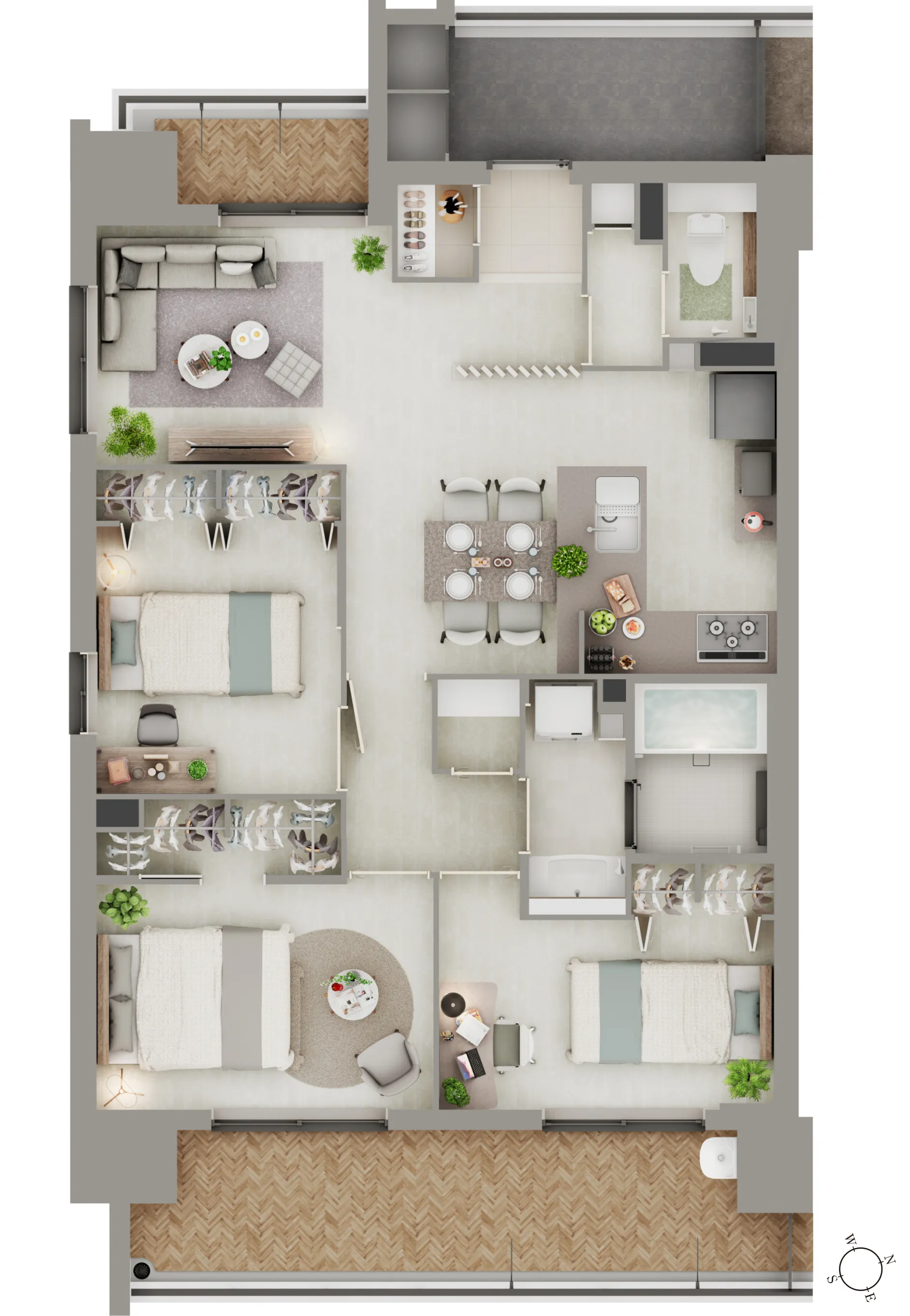 2LDKタイプ図面｜エステムコート三田 ザ・クラブハウス｜兵庫県三田市｜エステム三田