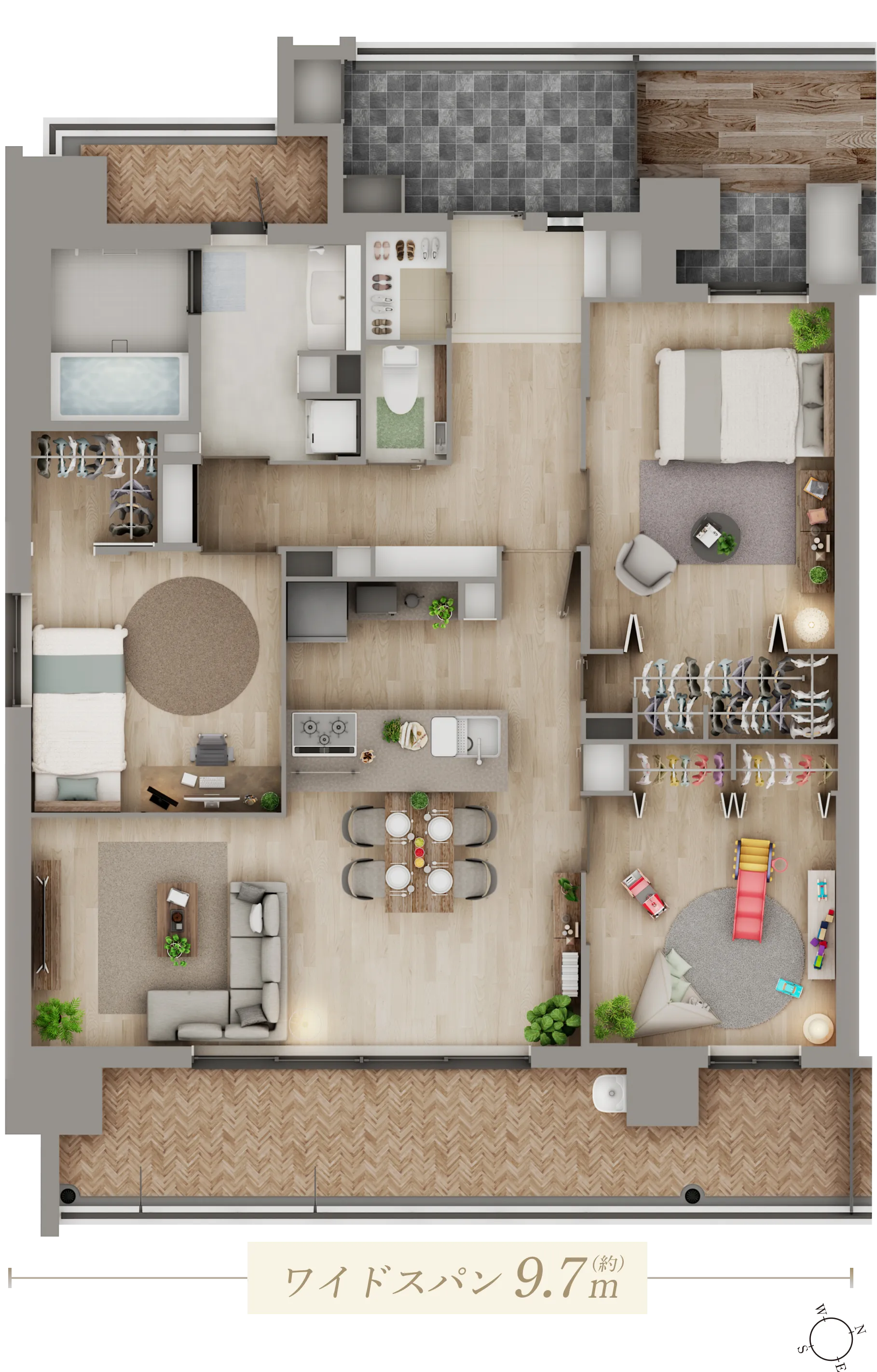 3LDKタイプ図面｜エステムコート三田 ザ・クラブハウス｜兵庫県三田市｜エステム三田