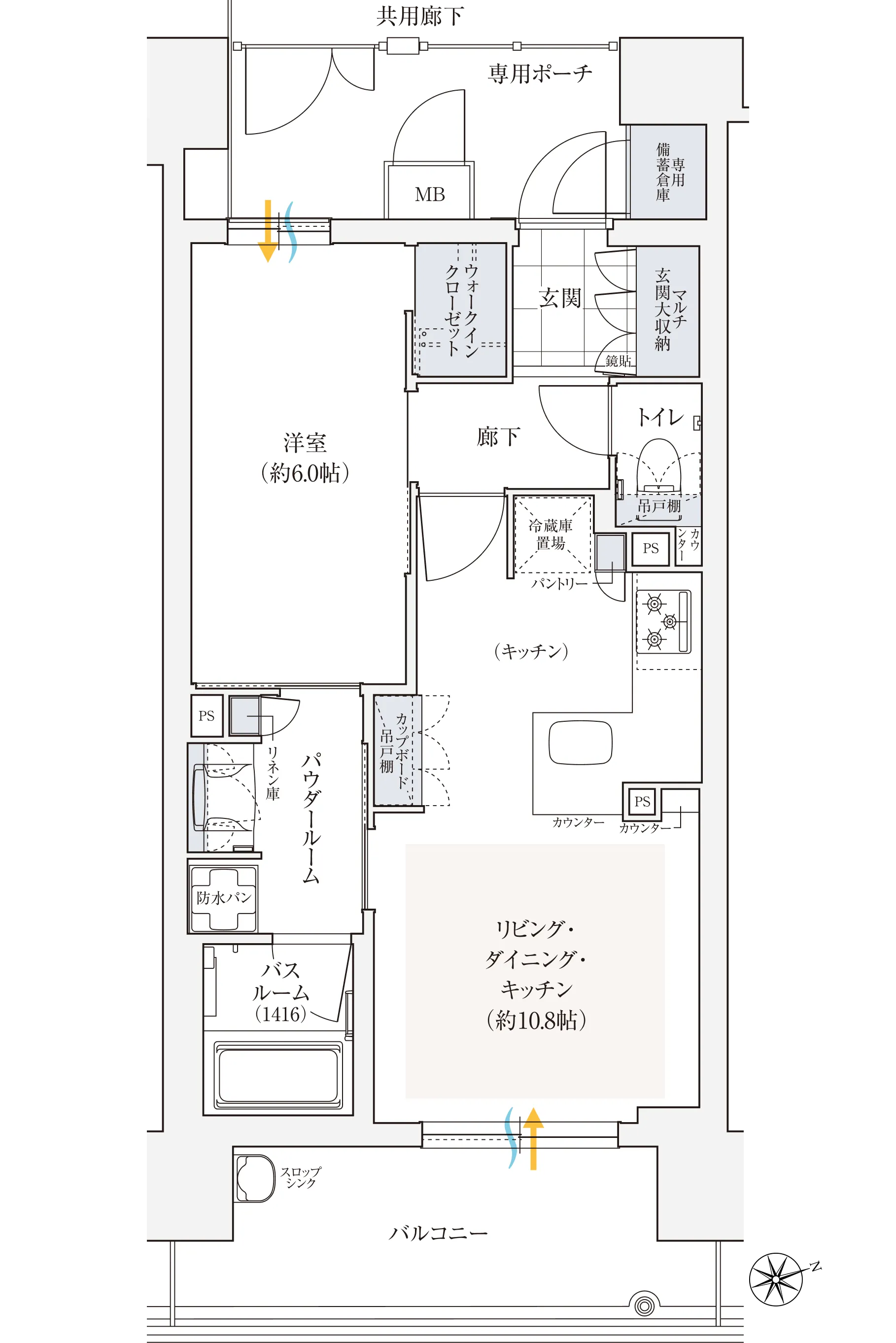 1LDKタイプ図面｜兵庫県三田市｜エステム三田