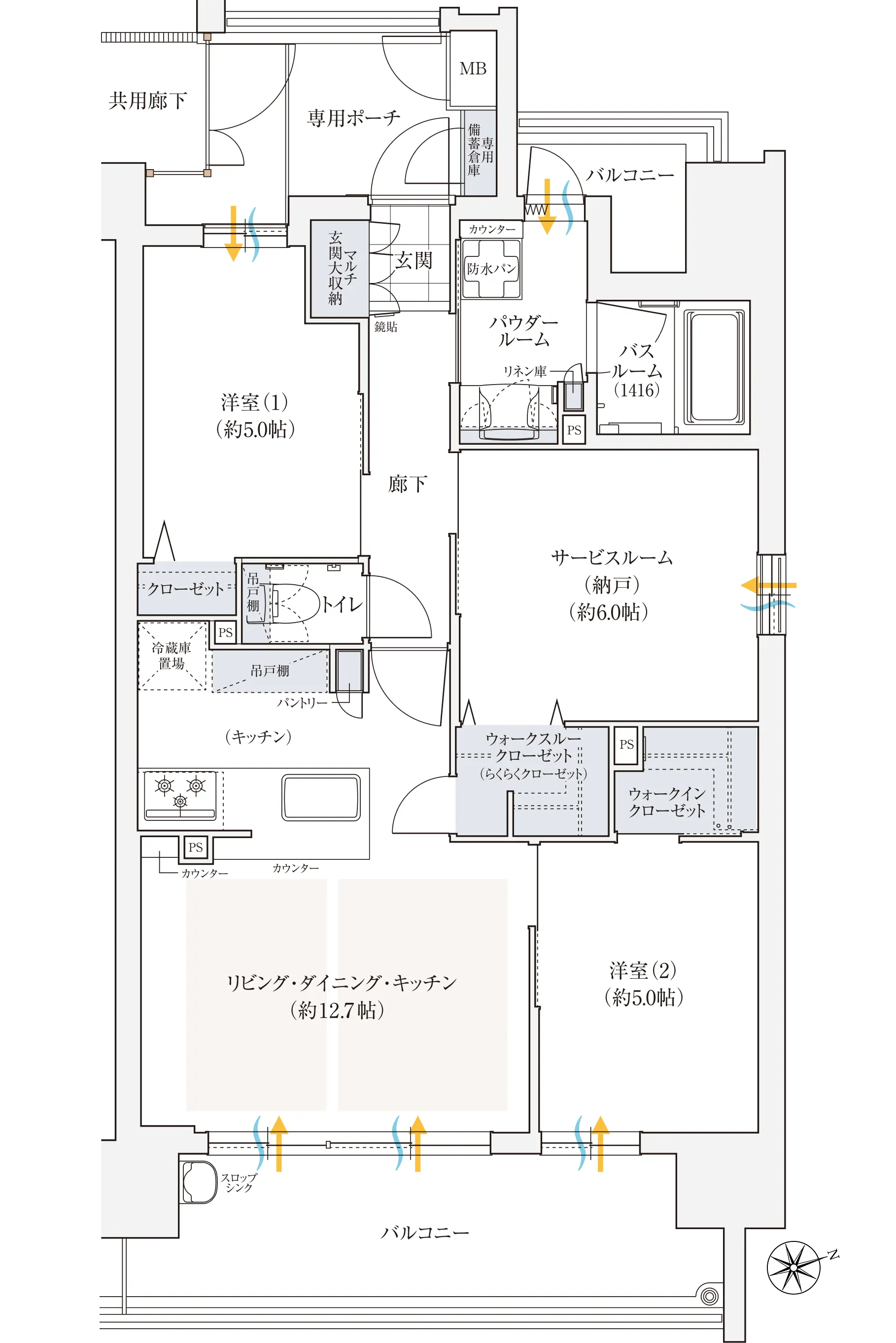 1LDKタイプ図面｜兵庫県三田市｜エステム三田