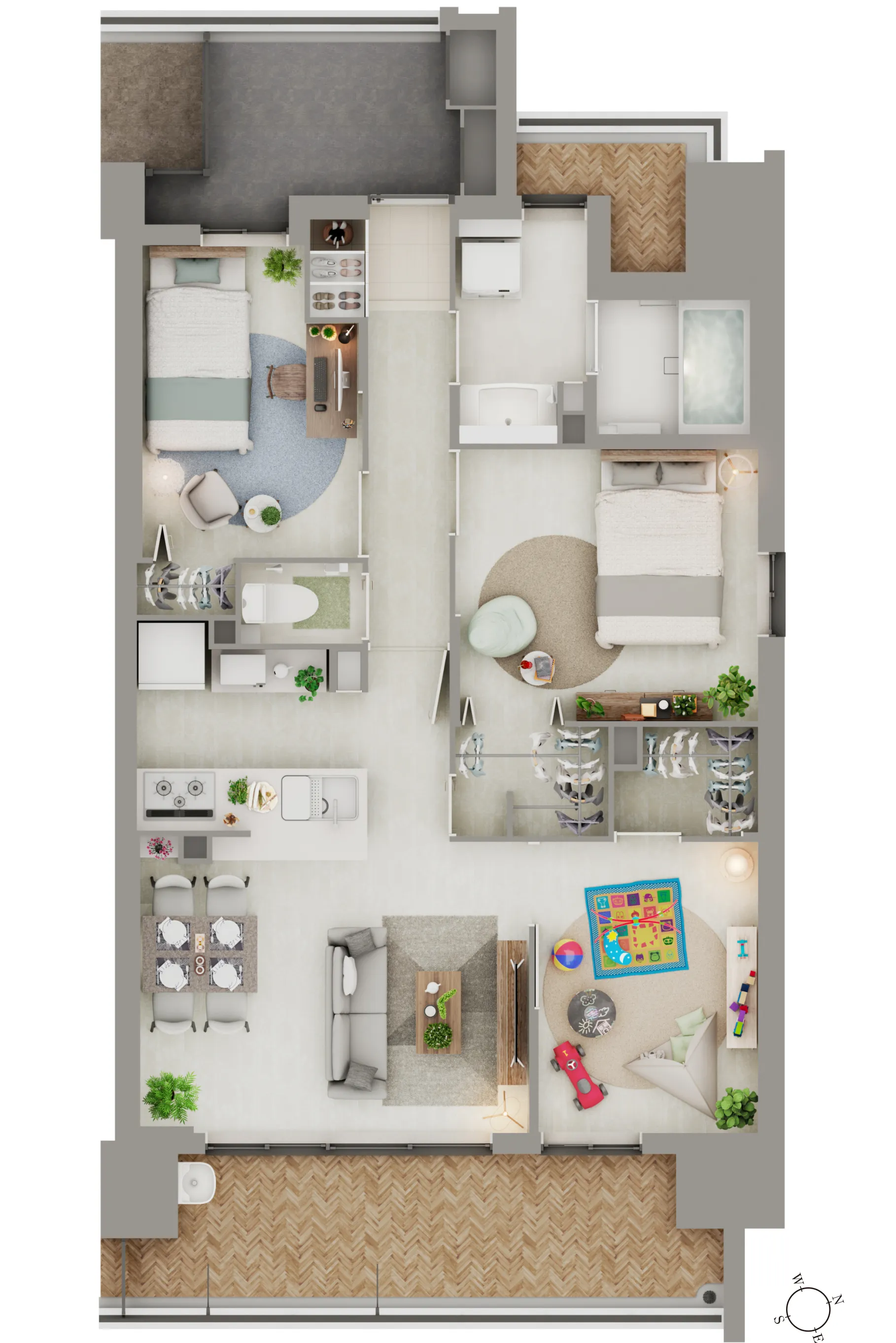 2LDK+Sタイプ図面｜エステムコート三田 ザ・クラブハウス｜兵庫県三田市｜エステム三田