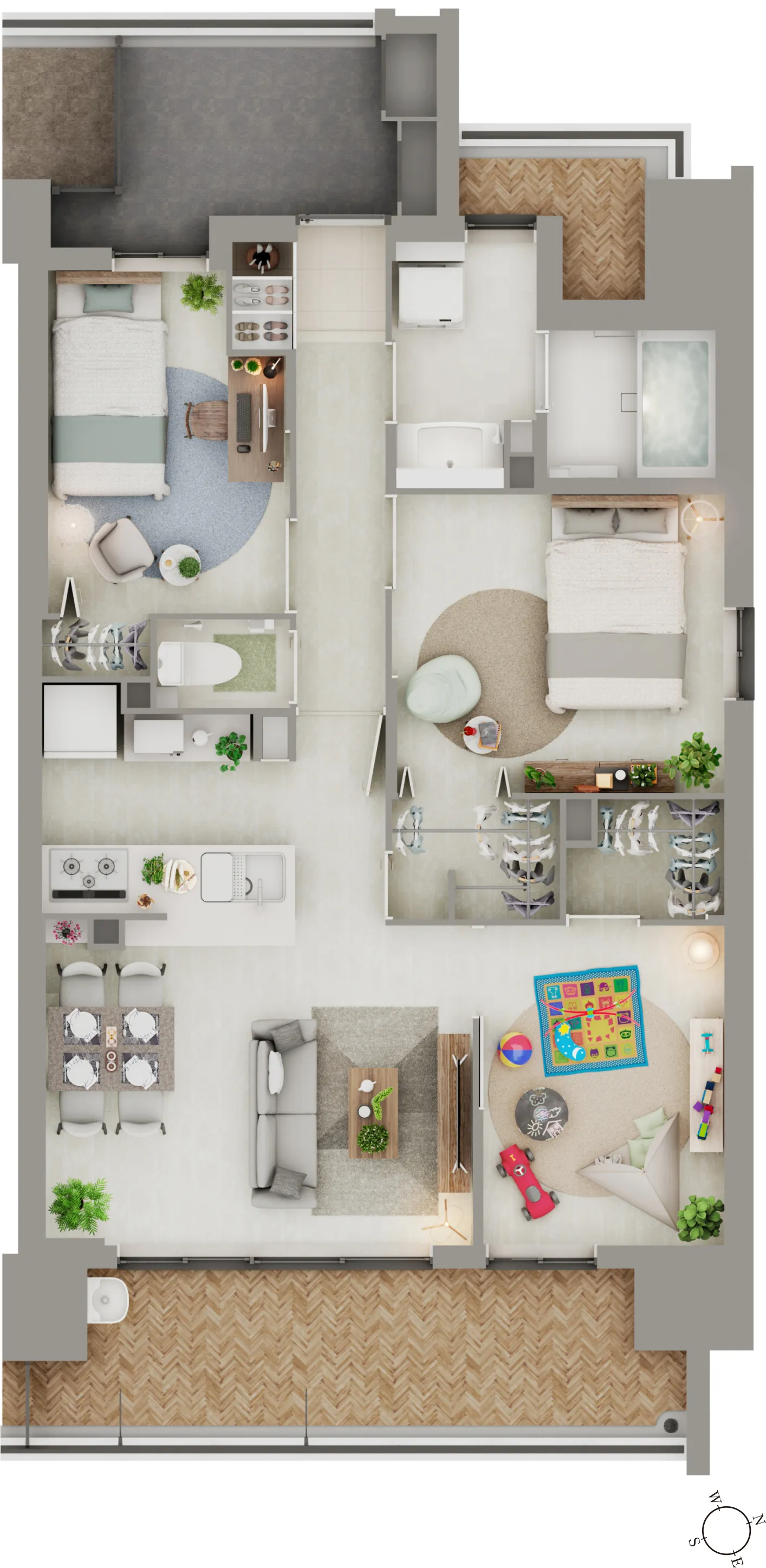 2LDK+Sタイプ図面｜エステムコート三田 ザ・クラブハウス｜兵庫県三田市｜エステム三田