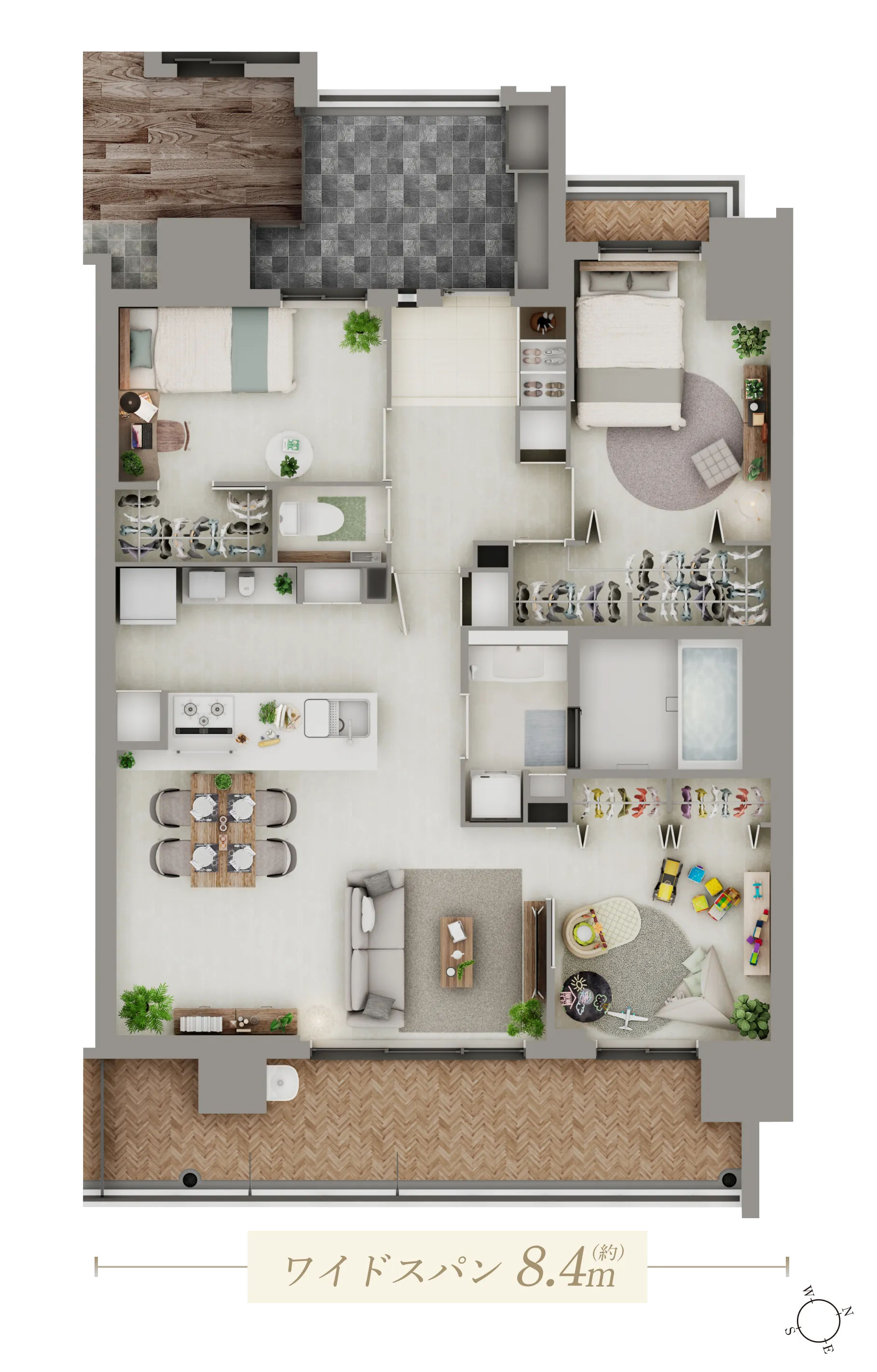 3LDKタイプ図面｜エステムコート三田 ザ・クラブハウス｜兵庫県三田市｜エステム三田