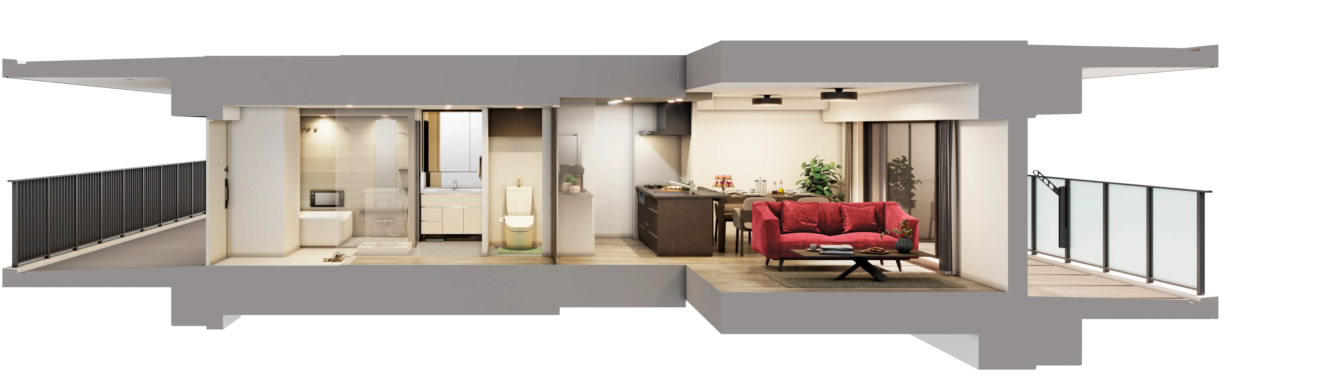 断面パース｜エステムコート伏見丹波橋｜京都市伏見区