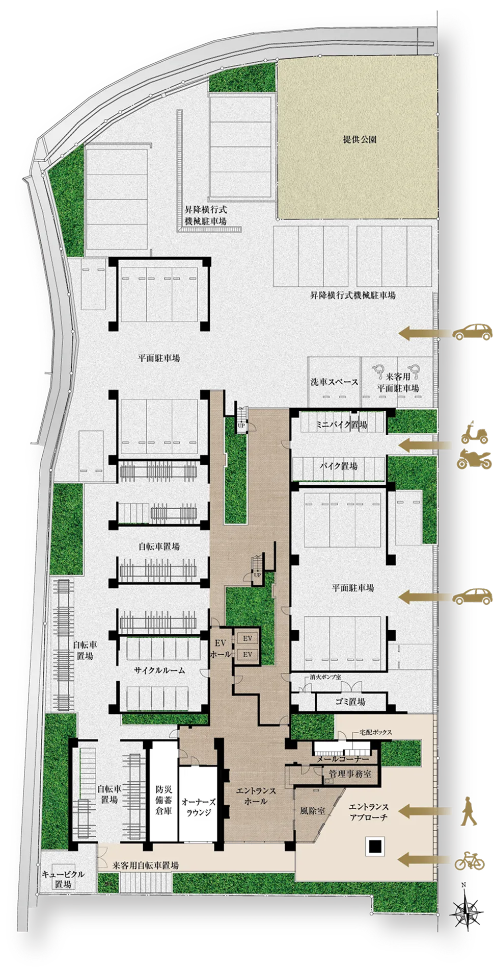 1階敷地配置図イメージイラスト｜エステムコート伏見丹波橋
