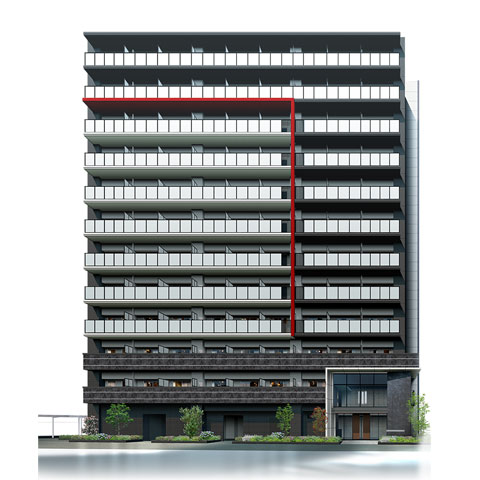 エステムコート難波WEST-SIDEⅨ レデント(1DKタイプ)